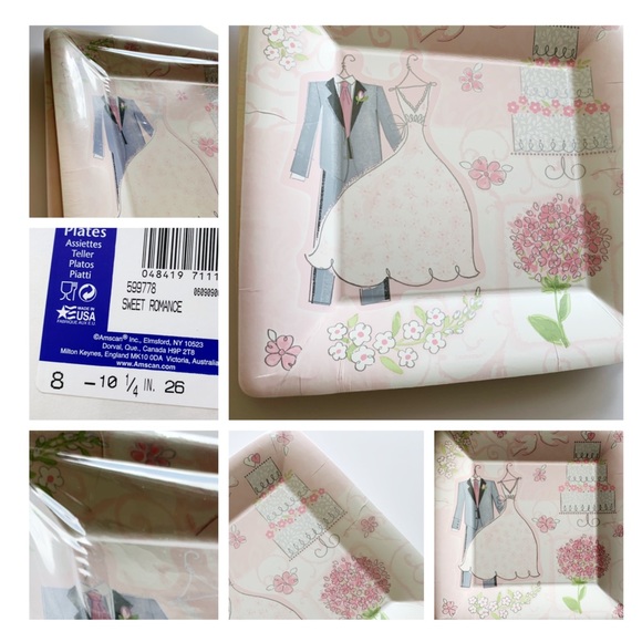 Bride Bridal Shower Plates & Cups Sweet Romance - Picture 3 of 8